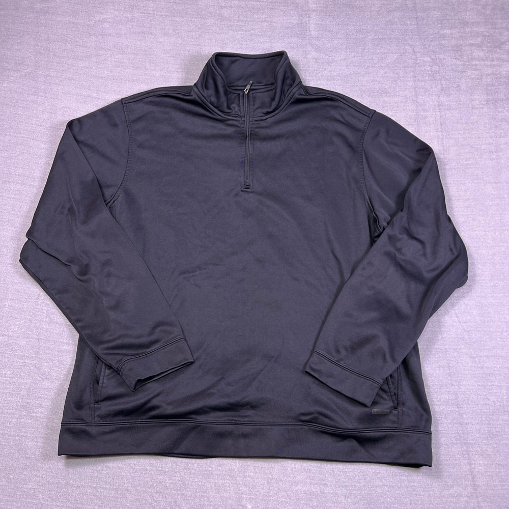 Tek Gear Dry Tek 1/4 Zip Mock Neck Pullover Sweatshirt Mens‎ XXL Black Polyester
